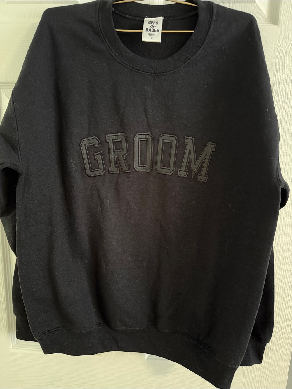 BFFS & BABES Custom "GROOM" Embroidered Sweatshirt - size Medium